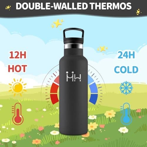 HoneyHolly Edelstahl Trinkflasche 500ML Kinder BPA-Frei Isoliert Thermoflasche