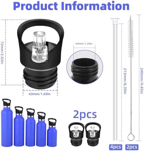Ersatzdeckel Strohdeckel 2 Stück Standard Mund Wasserflasche Deckel Trinkflasche Straw Lid Trinkhalmdeckel Wasserflasche