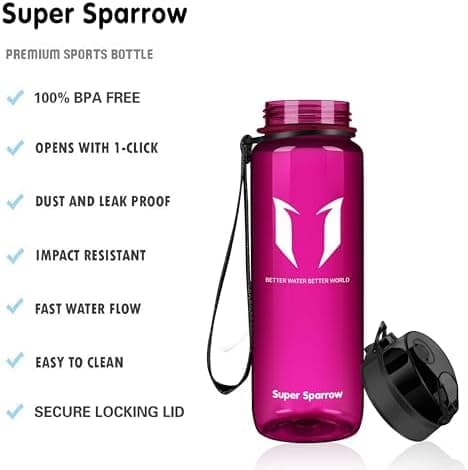 Super Sparrow BPA-frei Wasserflasche - 500ml - Ideale für Sport und Outdoor - Nachhaltig ClimatePartner certified