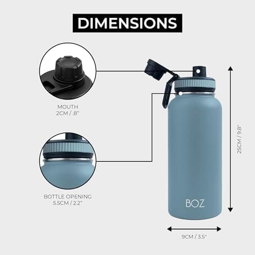 BOZ Ersatzdeckel für Trinkflasche - Strohhalm & Schraubverschluss - schwarz