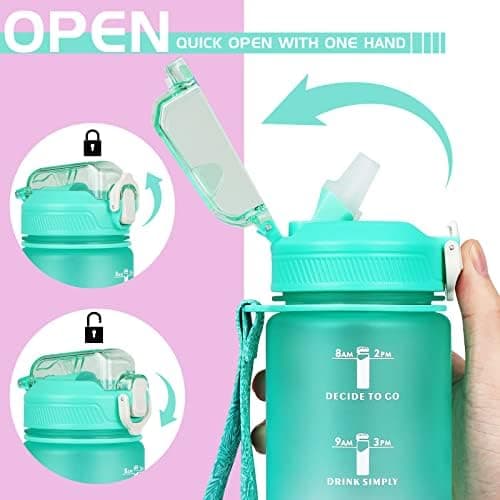 CodiCile Trinkflasche 1L - Ideal für Outdoor Aktivitäten mit Zeitmarkierung und Strohhalm
| CodiCile 1L Trinkflasche St