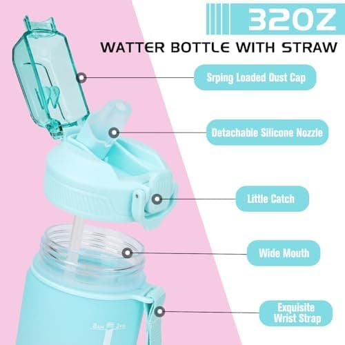 CodiCile Trinkflasche 1L - Ideal für Outdoor Aktivitäten mit Zeitmarkierung und Strohhalm
| CodiCile 1L Trinkflasche St
