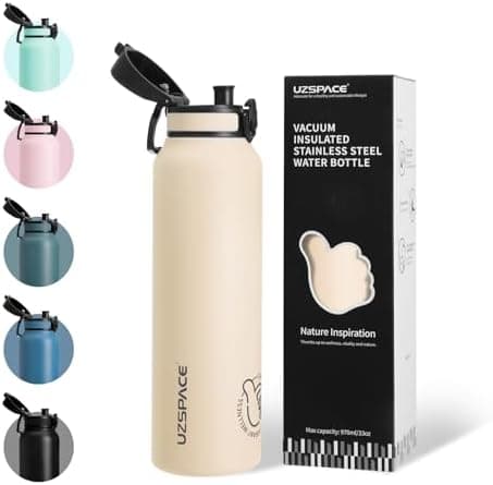 Thermosflasche UZSPACE Waldgrün Kinder 700ml Isolierte Edelstahl Trinkflasche 100% Auslaufsicher Outdoor Fitness Schule