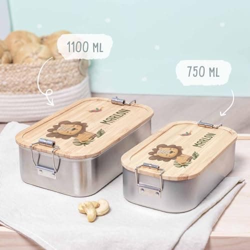 Personalisierte Brotdose helloMini für Kinder - Geschenk zur Einschulung - Junge & Mädchen, Brotdose zum Schulanfang (Fu