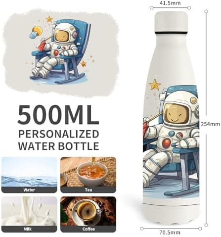 Grsta Trinkflasche 500ml, BPA-freie Edelstahlflasche für Kinder, ideale Wasserspeicherung bei Kalt&warm