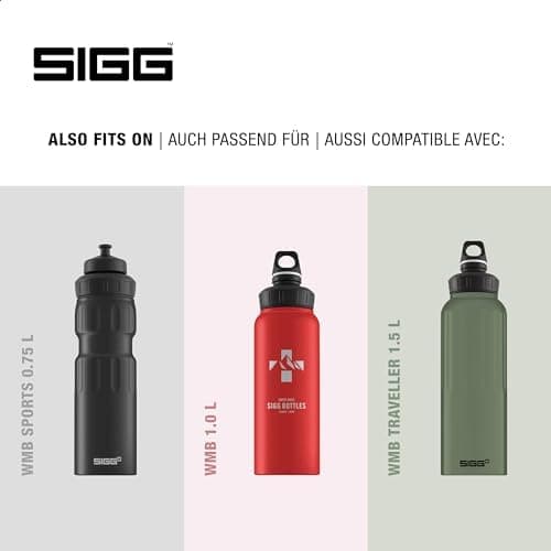 Sigg WMB ONE Top Verschluss - Einhändig bedienbar & auslaufsicher, für Trinkflaschen, Silikondichtung, One Size