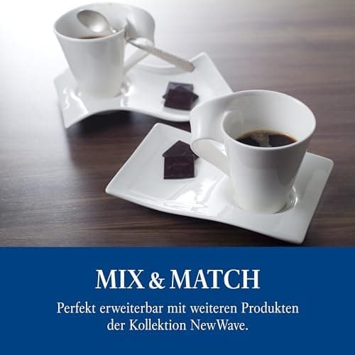 Villeroy & Boch Newwave Caffè Geschirr - Weiß, Premium Porzellan, Spülmaschinenfest, Mikrowellensicher, 300 ML Heißgeträ