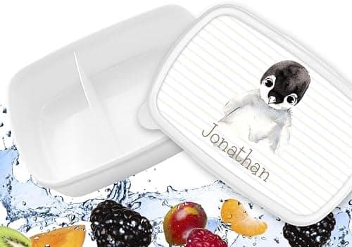 Timalo® Brotdose Kinder mit Namen | Personalisierte Bento Lunchbox für Jungen & Mädchen | Kindergarten & Schule Motiv Ti