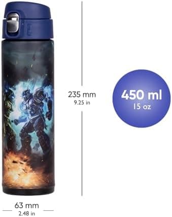Baagl Jungle Panda Kinder Trinkflasche – Auslaufsichere Edelstahl Thermosflasche mit Silikon-Strohhalm – BPA-freie Flasc