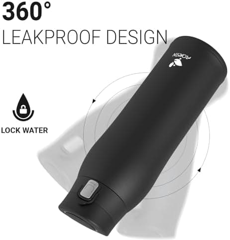 AORIN Trinkflasche Edelstahl 18/8, 500ml, BPA-Frei, Doppelwandig Isolierflasche für Sport, Schule und Outdooraktivitäten