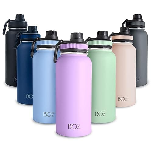 BOZ Ersatzdeckel für Trinkflasche - Strohhalm & Schraubverschluss - schwarz