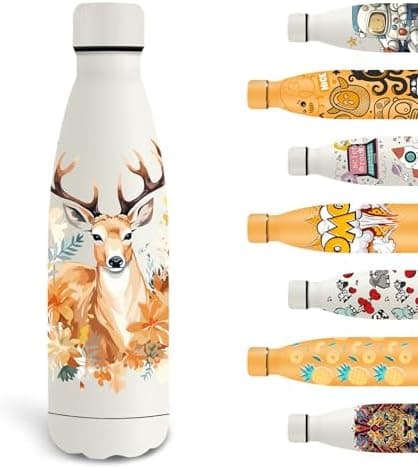 Grsta Trinkflasche 500ml, BPA-freie Edelstahlflasche für Kinder, ideale Wasserspeicherung bei Kalt&warm