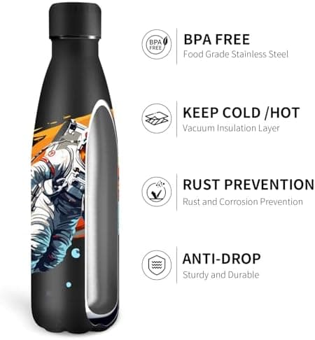 Grsta Trinkflasche 500ml, BPA-freie Edelstahlflasche für Kinder, ideale Wasserspeicherung bei Kalt&warm