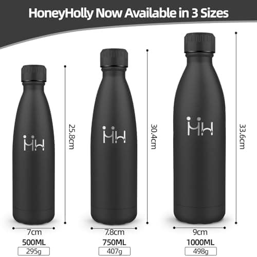 HoneyHolly Kinder Trinkflasche Doppelwandig, 500ML BPA-frei, Thermosflasche für Fitness und Gym