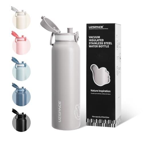 Thermosflasche UZSPACE Waldgrün Kinder 700ml Isolierte Edelstahl Trinkflasche 100% Auslaufsicher Outdoor Fitness Schule