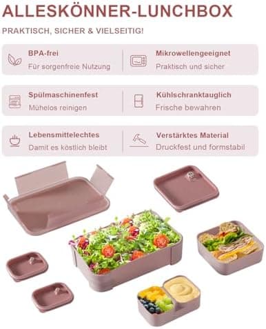 Kinder Brotdose 1100ml Auslaufsichere Bento Box Schule