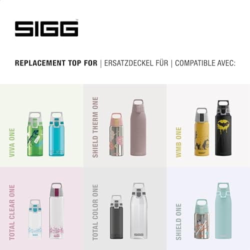 Sigg WMB ONE Top 2 Verschluss, einhändig bedienbar, auslaufsicher, Silikondichtung, One Size, Trinkflaschen Ersatzteil