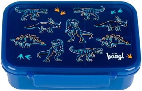 Baagl Brotdose Kinder für Schule – Snackdose mit Fächern (Panda)  
Baagl Brotdose für Mädchen – Lunchbox mit Trennfächer