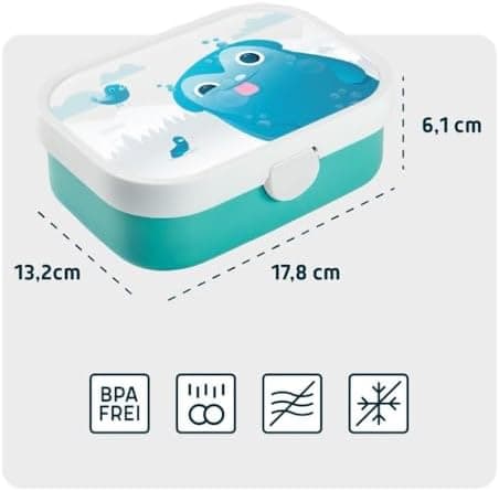 Landpark Brotdose Willi Kinder - Bento Box Kinder - Schule mit Fächern und Gabel - BPA-frei & Spülmaschinenfest - 750 ml