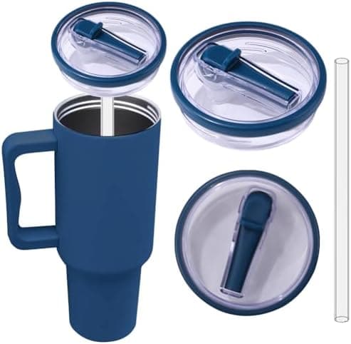 Wiederverwendbare Ersatzdeckel für 40oz Becher | Auslaufsichere Tumbler Abdeckungen | Stanley Cup Zubehör (Beige 2pcs)