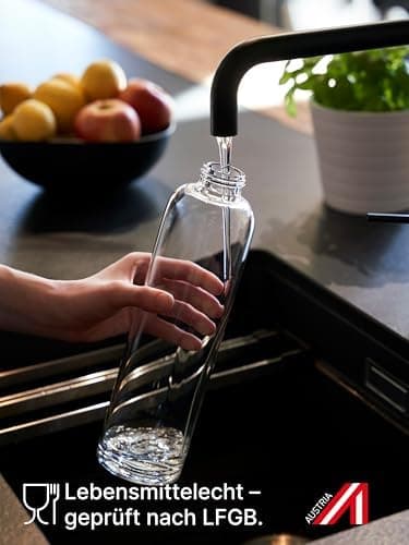 Spottle Glas Trinkflasche - 1 Liter - Für Kohlensäuregetränke - Spülmaschinenfest & auslaufsicher