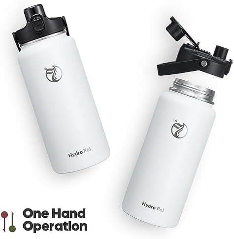 HydroPal Trinkflasche Edelstahl - 1900ml mit Henkel für Fitness, BPA-Frei, flasche Metall, Aesthetic trinkflasche Mitter