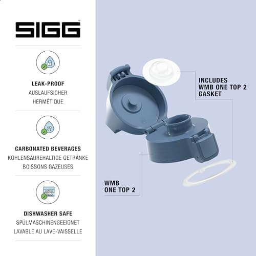 Sigg WMB ONE Top 2 Verschluss, einhändig bedienbar, auslaufsicher, Silikondichtung, One Size, Trinkflaschen Ersatzteil