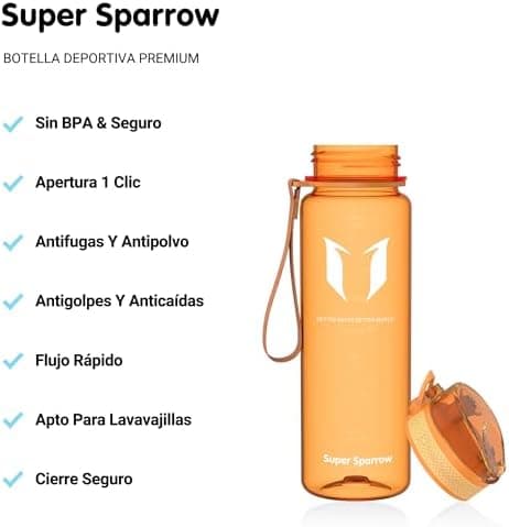 Super Sparrow BPA-frei Wasserflasche - 500ml - Ideale für Sport und Outdoor - Nachhaltig ClimatePartner certified