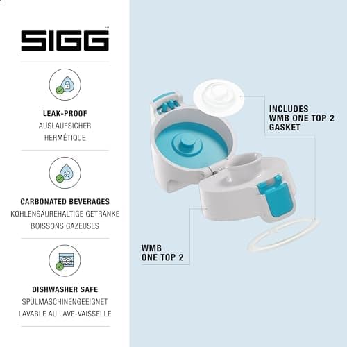 Sigg WMB ONE Top 2 Verschluss, einhändig bedienbar, auslaufsicher, Silikondichtung, One Size, Trinkflaschen Ersatzteil
