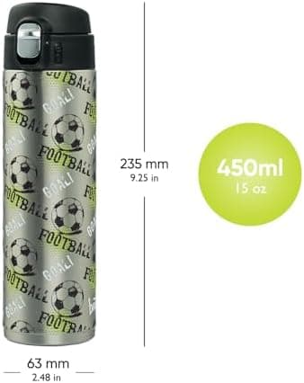 Baagl Jungle Panda Kinder Trinkflasche – Auslaufsichere Edelstahl Thermosflasche mit Silikon-Strohhalm – BPA-freie Flasc