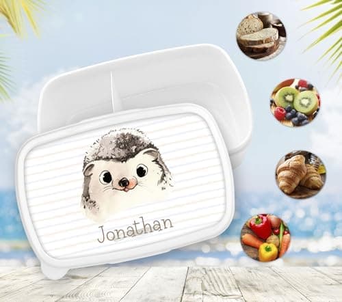 Timalo® Brotdose Kinder mit Namen | Personalisierte Bento Lunchbox für Jungen & Mädchen | Kindergarten & Schule Motiv Ti