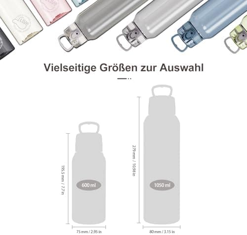 UZSPACE Kinder Trinkflasche 600ml - Sportlich, Auslaufsicher & Spülmaschinenfest zur Schule und Outdoor aktivarten für M