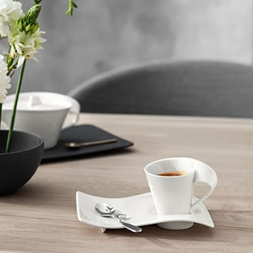 Villeroy & Boch Newwave Caffè Geschirr - Weiß, Premium Porzellan, Spülmaschinenfest, Mikrowellensicher, 300 ML Heißgeträ