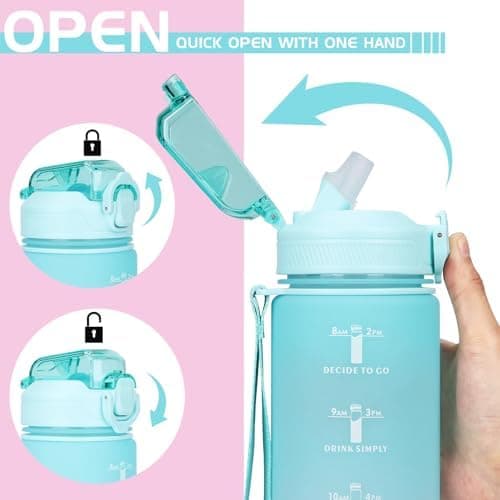 CodiCile Trinkflasche 1L - Ideal für Outdoor Aktivitäten mit Zeitmarkierung und Strohhalm
| CodiCile 1L Trinkflasche St