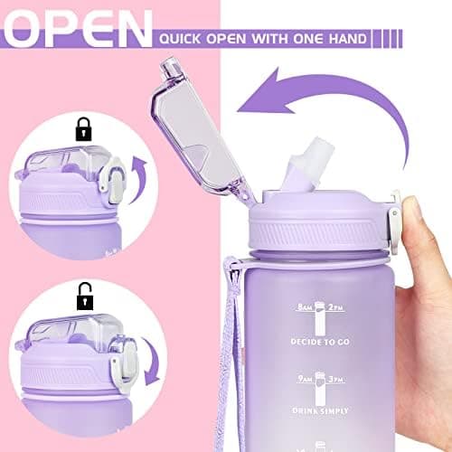 CodiCile Trinkflasche 1L - Ideal für Outdoor Aktivitäten mit Zeitmarkierung und Strohhalm
| CodiCile 1L Trinkflasche St