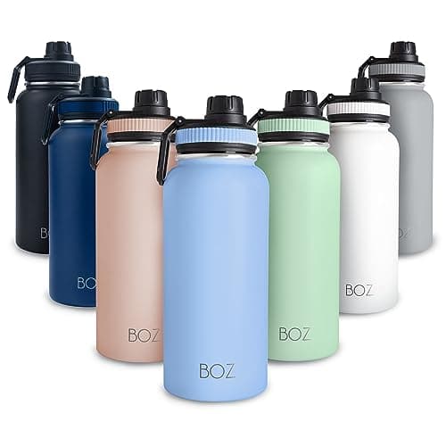 BOZ Ersatzdeckel für Trinkflasche - Strohhalm & Schraubverschluss - schwarz