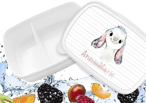 Timalo® Brotdose Kinder mit Namen | Personalisierte Bento Lunchbox für Jungen & Mädchen | Kindergarten & Schule Motiv Ti