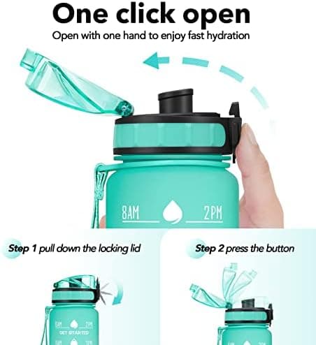 HydroPal Trinkflasche 1L für Sport und Fitness - BPA-Frei, Strohhal, Outdoor und Büroideal - Leicht, Stoßfest, Wiederver