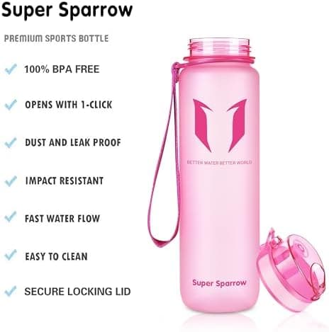 Super Sparrow BPA-frei Wasserflasche - 500ml - Ideale für Sport und Outdoor - Nachhaltig ClimatePartner certified