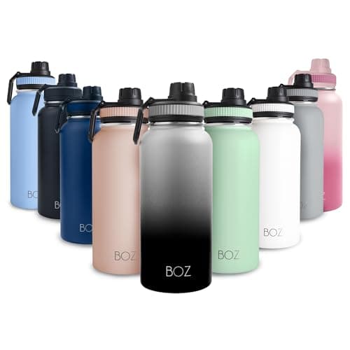 BOZ Ersatzdeckel für Trinkflasche - Strohhalm & Schraubverschluss - schwarz