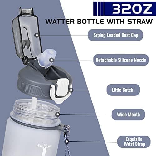 CodiCile Trinkflasche 1L - Ideal für Outdoor Aktivitäten mit Zeitmarkierung und Strohhalm
| CodiCile 1L Trinkflasche St