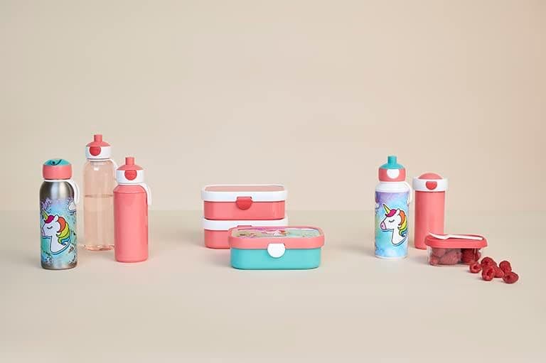 Mepal Brotdose Kinder Campus BPA-frei Animal Friends | Spezialfächerr box mit Gabel & Clip-Verschluss | 750 ml für Kinde