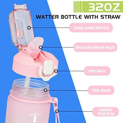 CodiCile Trinkflasche 1L - Ideal für Outdoor Aktivitäten mit Zeitmarkierung und Strohhalm
| CodiCile 1L Trinkflasche St