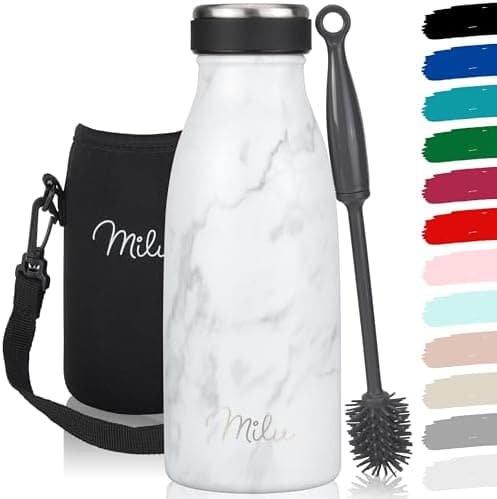 Milu Edelstahl Trinkflasche für Erwachsene – 750ml Isolierflasche zum Tragen – auslaufsicher, Kohlensäuregerecht inkl. R