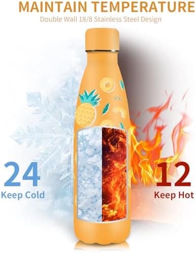 Grsta Trinkflasche 500ml, BPA-freie Edelstahlflasche für Kinder, ideale Wasserspeicherung bei Kalt&warm