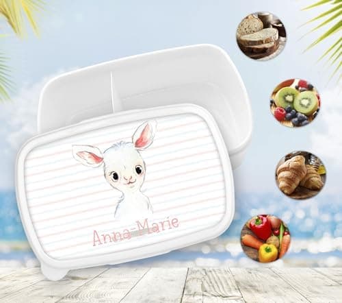 Timalo® Brotdose Kinder mit Namen | Personalisierte Bento Lunchbox für Jungen & Mädchen | Kindergarten & Schule Motiv Ti