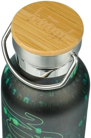 Baagl Thermosflasche Kinder Edelstahl – Auslaufsichere Wasserflasche für Mädchen – BPA-freie Flasche mit Bambusdeckel –