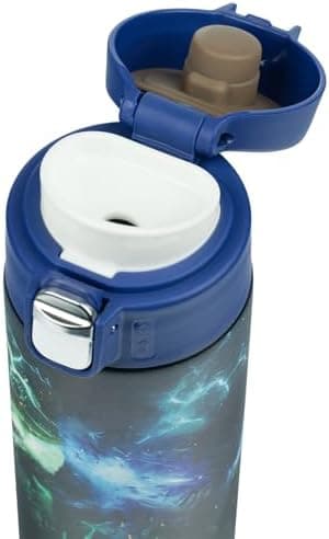 Baagl Jungle Panda Kinder Trinkflasche – Auslaufsichere Edelstahl Thermosflasche mit Silikon-Strohhalm – BPA-freie Flasc