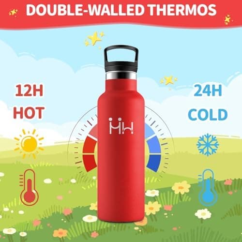 HoneyHolly Edelstahl Trinkflasche 500ML Kinder BPA-Frei Isoliert Thermoflasche