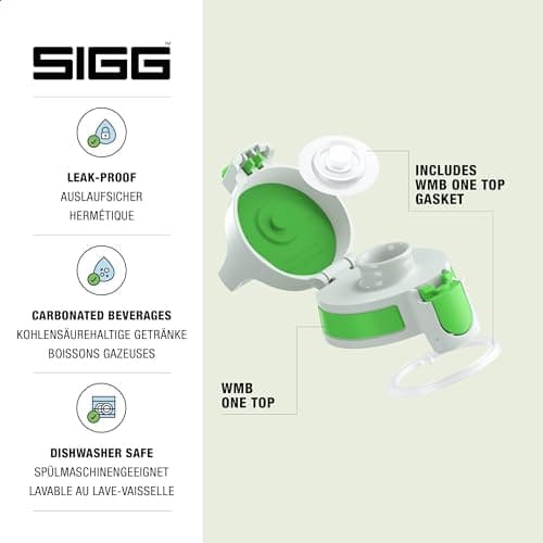 Sigg WMB ONE Top Verschluss - Einhändig bedienbar & auslaufsicher, für Trinkflaschen, Silikondichtung, One Size
